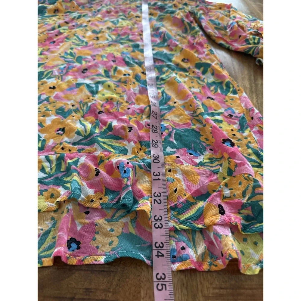 Anne Cole XL XXL Floral Tunic Swim Cover Up Pink Orange Green Rayon Beach